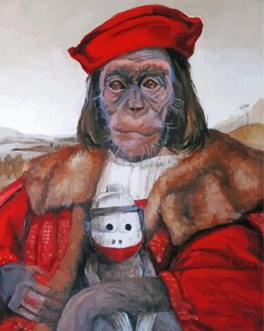Chimp And Sock Monkey Paint By Numbers