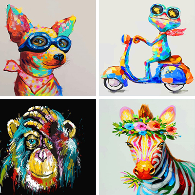 Colourful Animals paint by numbers