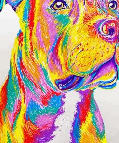 Colorful Staffy Dog Animal Paint By Numbers