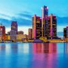 Detroit Skyline Michigan Paint By Numbers