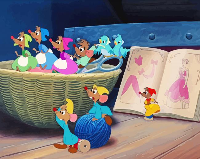 Disney Cinderella Mice Paint By Number