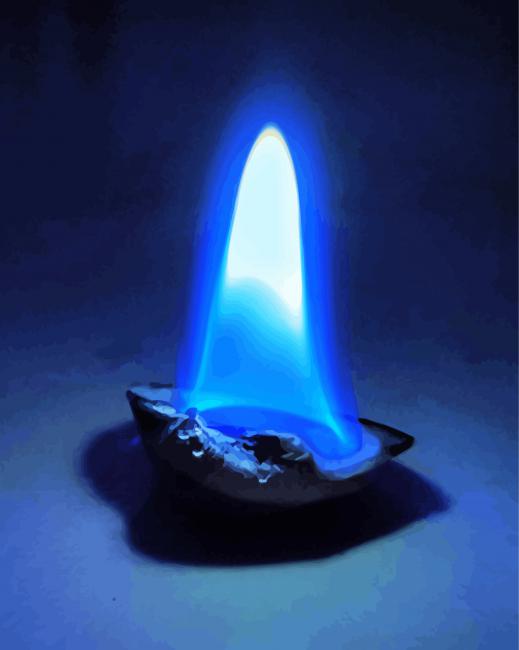 Fire Blue Flame Paint By Numbers