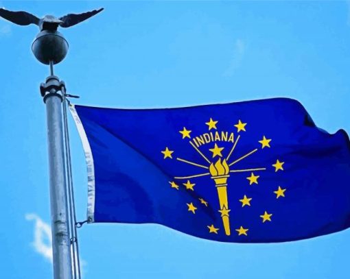 Flying Indiana Flag Paint By Numbers