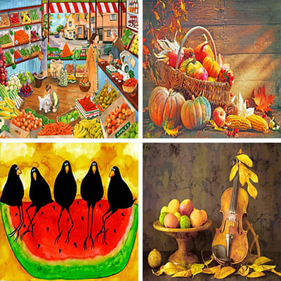 Fruits paint by numbers