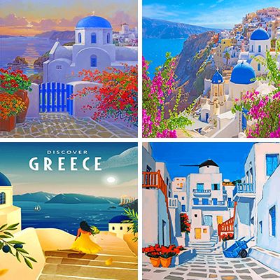 Greece paint by numbers 
