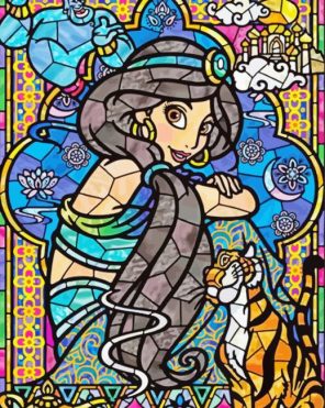 Jasmine Disney Stained Glass Paint By Number