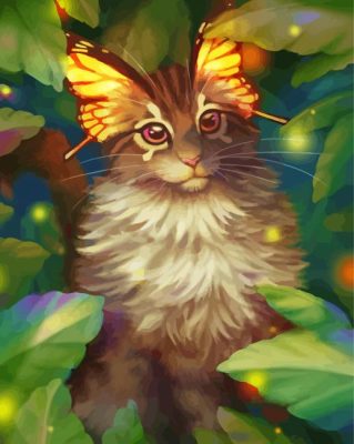 Magical Cat With Butterfly Ears Paint By Numbers