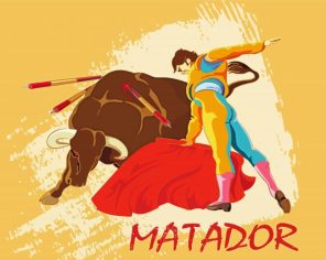 Matador And Bull Fight Paint By Numbers
