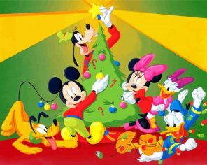 Mickey Mouse Christmas Celebration Time Paint By Number