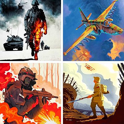 Military paint by numbers 