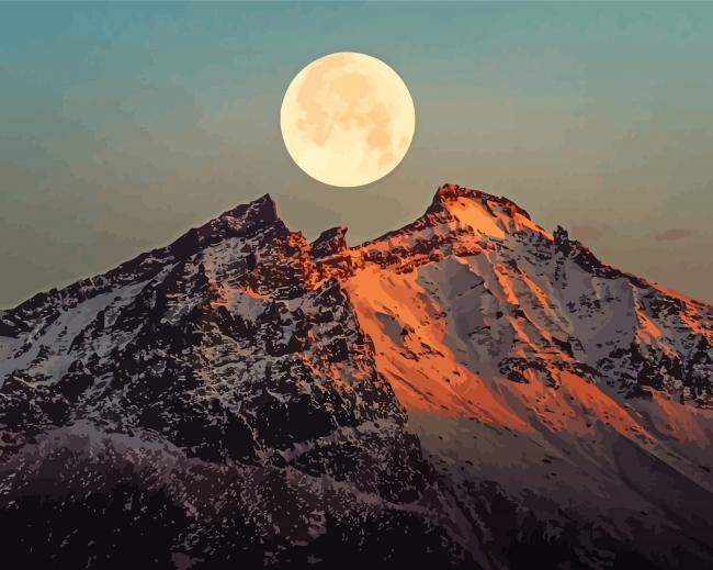 Moonlight Everest Mountain Paint By Numbers