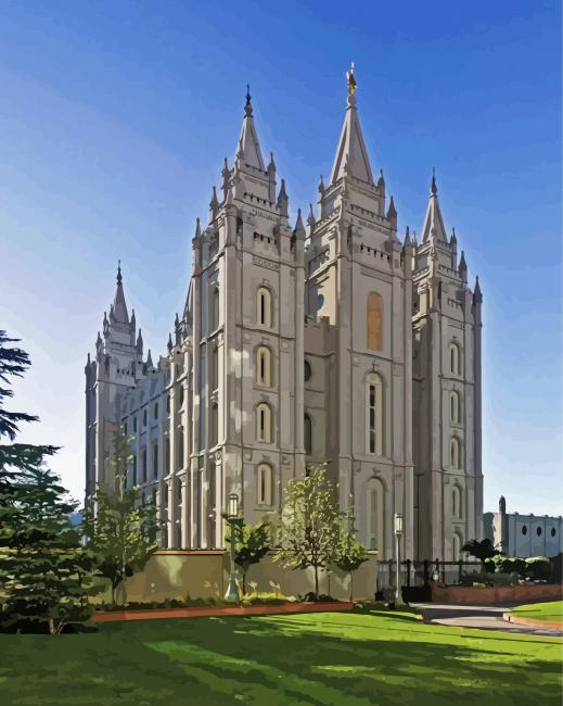 Mormon Temple Salt Lake City Utah Paint By Number