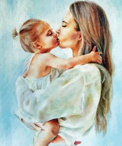 Mother And Daughter Kiss Paint By Number