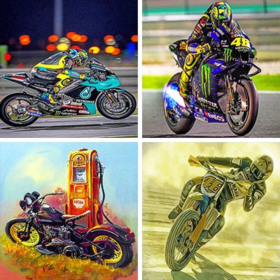 Motorcycles paint by numbers