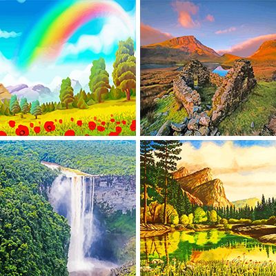 nature scenes paint by numbers 
