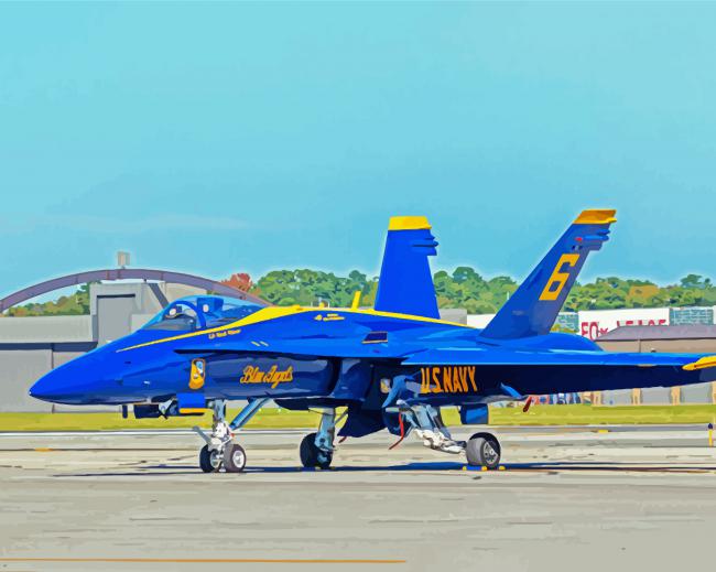 Navy Blue Angels Illustration Paint By Number