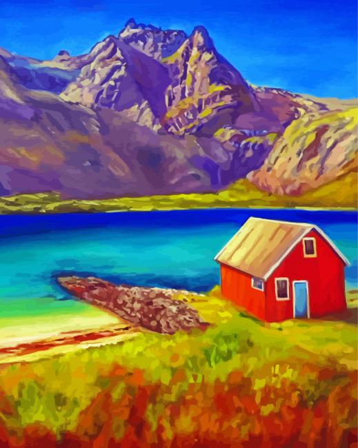 Norwegian Cabin Paint By Number