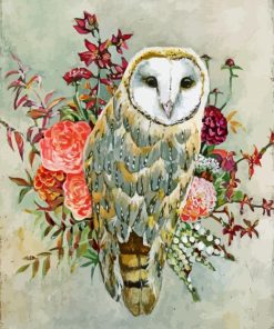 Owl With Flowers Paint By Number