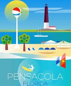 Pensacola Poster Paint By Numbers