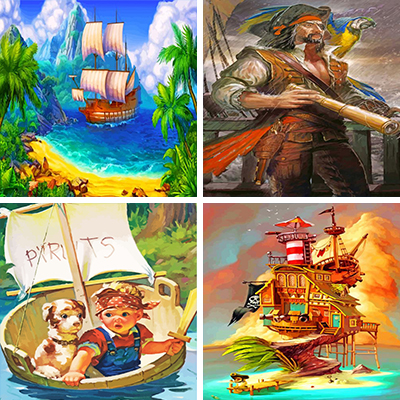 pirates paint by numbers