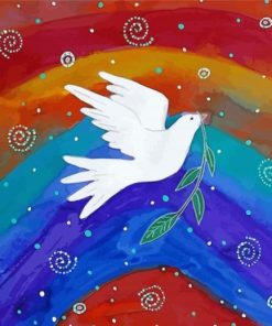 Rainbow With Dove Art Paint By Numbers
