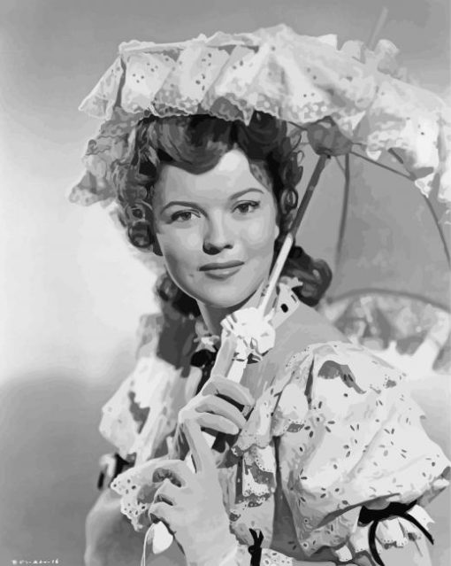 Shirley Temple With Umbrella Paint By Numbers