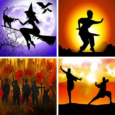 Silhouettes paint by numbers 