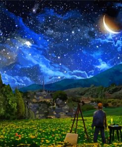 Starry Night Sky Art Paint By Numbers
