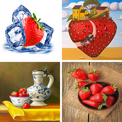 strawberries paint by numbers