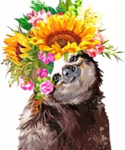 Sunflower And Sloth Paint By Numbers