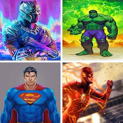 superheroes paint by numbers 