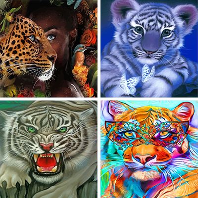 tigers paint by numbers 