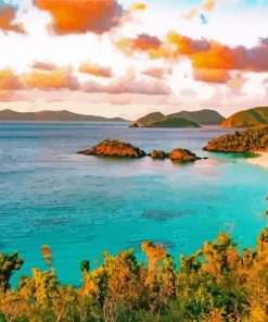 Us Virgin Islands Beach Sunset Paint By Numbers