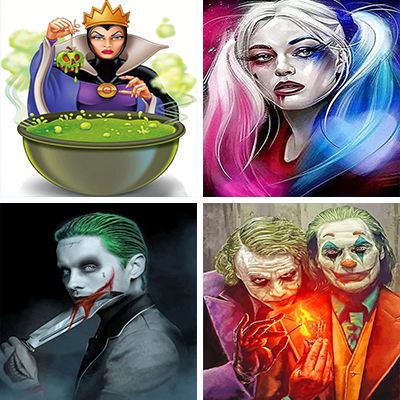 villains paint by numbers