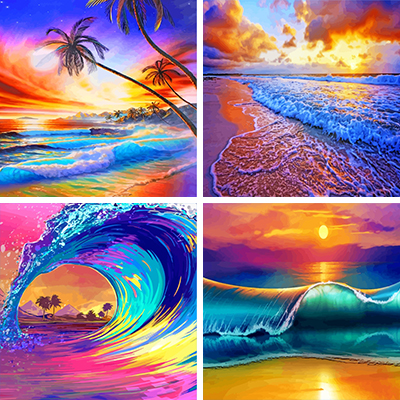 Waves paint by numbers