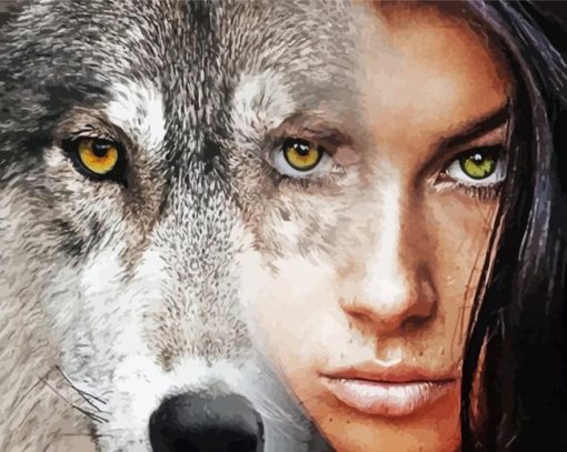 Wolf And Woman Paint By Number