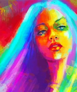 Abstract Rainbow Lady Paint By Numbers