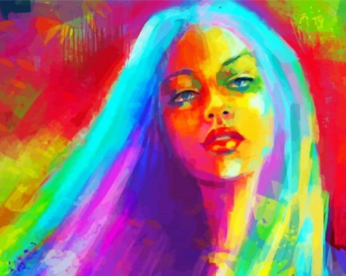 Abstract Rainbow Lady Paint By Numbers