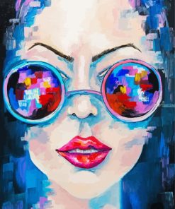 Abstract Girl With Glasses Paint By Numbers