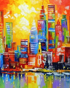 Abstract Colorful City Paint By Numbers