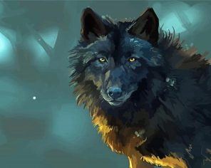 Aesthetic Black And Brown Wolf Paint By Number