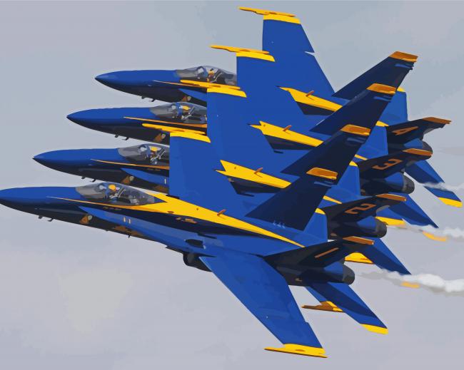 Aesthetic Blue Angels Paint By Numbers