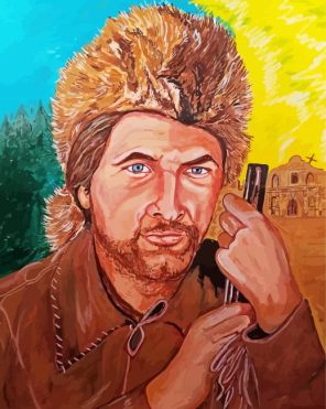 Aesthetic Davy Crockett Illustration Paint By Numbers
