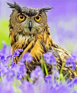 Aesthetic Owl With Flowers Art Paint By Number