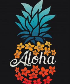 Aesthetic Aloha Hawaii Illustration Paint By Numbers