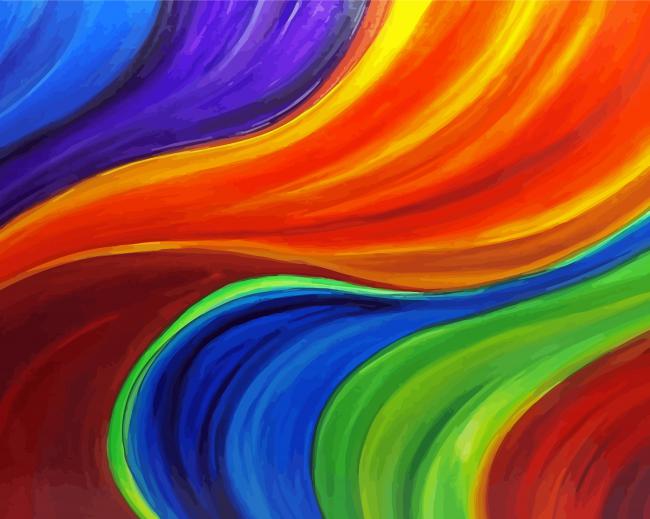 Aesthetic Colorful Waves Illustration Paint By Numbers