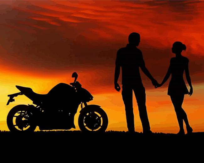 Aesthetic Couples Motorcycle Paint By Number