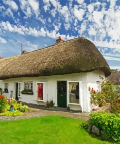 Aesthetic Irish Thatch Roof House Paint By Number