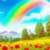 Aesthetic Rainbow landscape Paint By Numbers