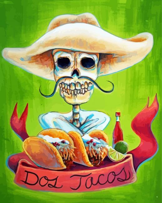 Aesthetic Taco Skull Paint By Number